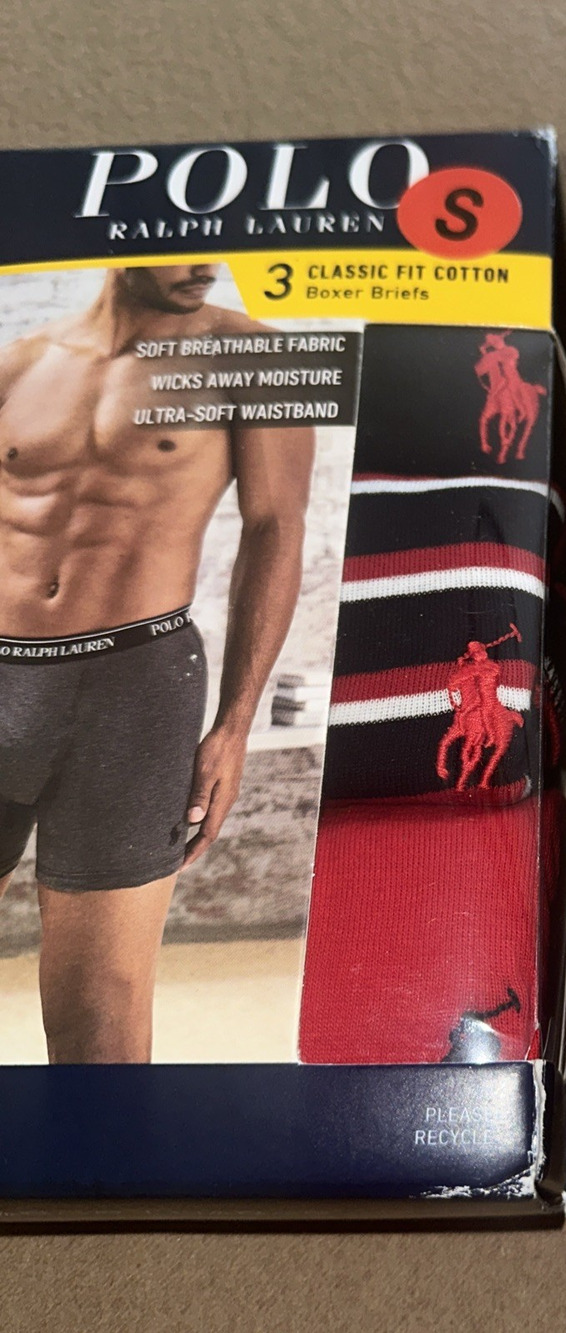 Polo Ralph Lauren Mens Classic Fit Cotton Boxer Briefs 3pack Size Small